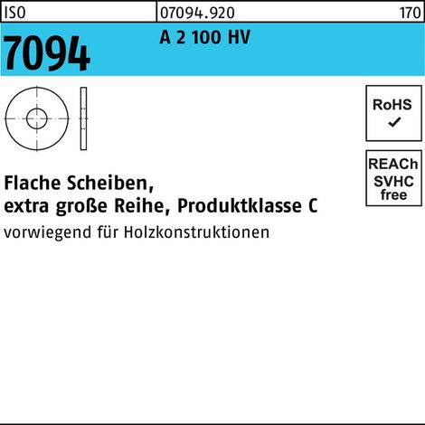 Rondelle ISO 7094 10 A 2 100 HV 50 pièces