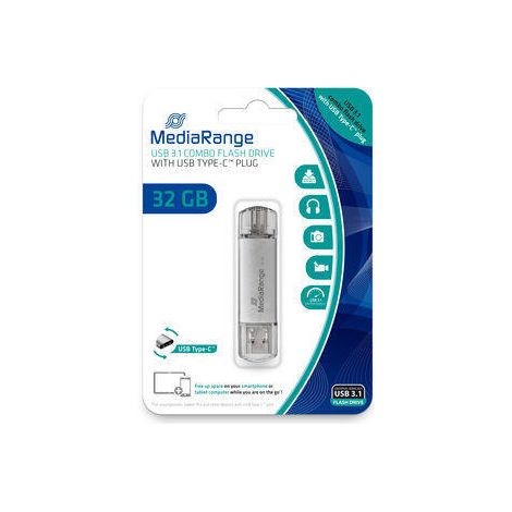 MediaRange USB-Stick de 32 GB USB 3.1 combo, MR936