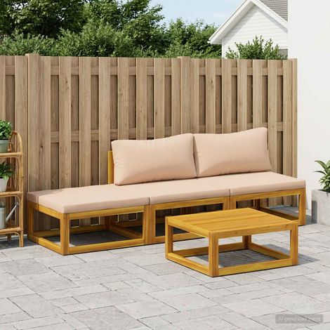 vidaXL Sofa Set 4 pcs Natural Solid Acacia Wood (1/5)