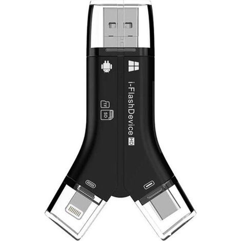 Lecteur de carte SD avec port de chargement, adaptateur de stockage triangulaire, compatible avec divers appareils. (1/4)