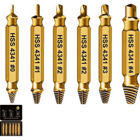 Extracteur de Vis Cassée 6 PCS M3-M18 HSS 4341 (1/5)