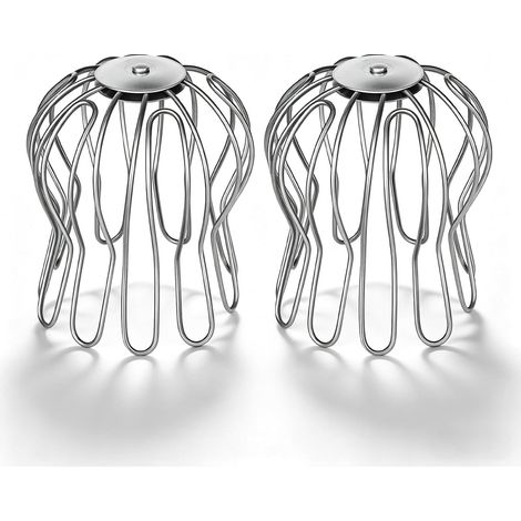 Lot de 2 protections de gouttières - Protection contre les feuilles - Galvanisé - 90 mm à 100 mm - Réglable - Pour tuyaux de toit, drains près du sol et comme complément à la gouttière (1/5)