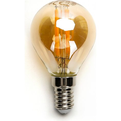 Lampadina Led Vintage a Filamento E14 G45 a sfera 4W Bianco caldo 2200K Aigostar
