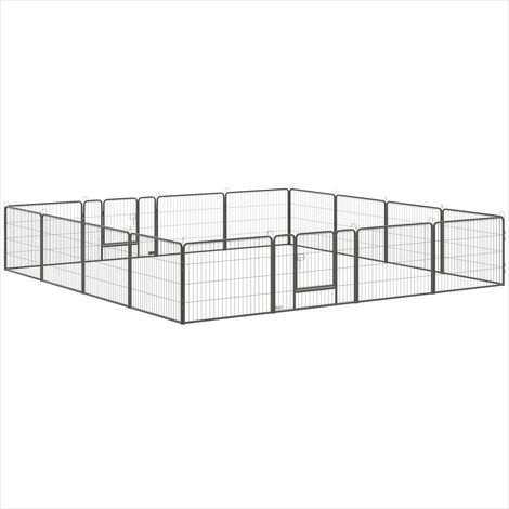 Barrière pour chien Parc pour chien 16 panneaux en acier pliable (1/5)