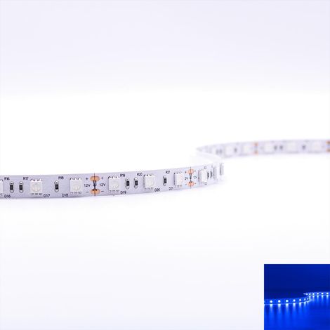 Strip 12V 5M 14,4W/m 60LED/m 10mm - Lichtfarbe: Blau - Schutzart: IP20 (1/5)