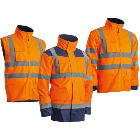 Parka 4 en 1 Kanata Hivi Naranja Fluo/marino Ts (1/3)
