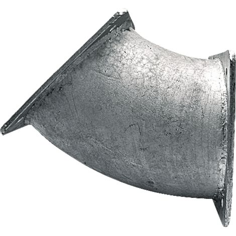 Gomito flangiato a 45°, flangia da 6", interasse fori 150 x 150 mm, spessore parete 2 mm