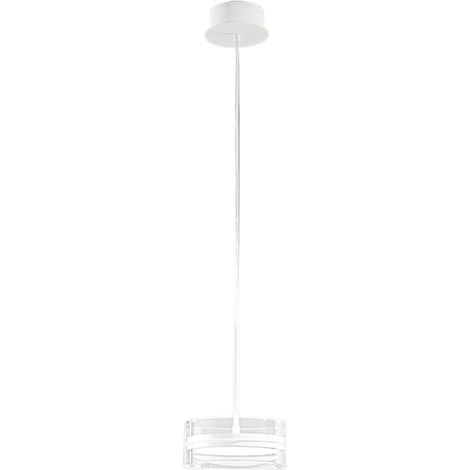 Suspension Led 14W En Métal Et Aluminium, Design Bi-Émission, Finition Blanc Mat, Dimmable, Diamètre 20 Cm - Perenz, Luminaire De Design Moderne (1/3)
