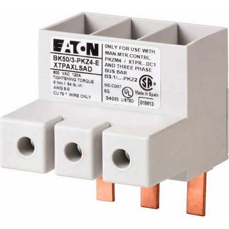 Borne de raccordement 3p 50mm² EATON BK50/3-PKZ4-E