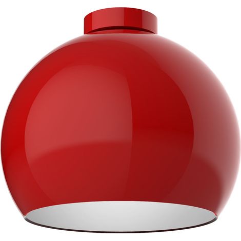 LUMICOM JOE Plafoniera, 1X E27, max 42W, metallo, rosso cowhide/bianco, D.25cm