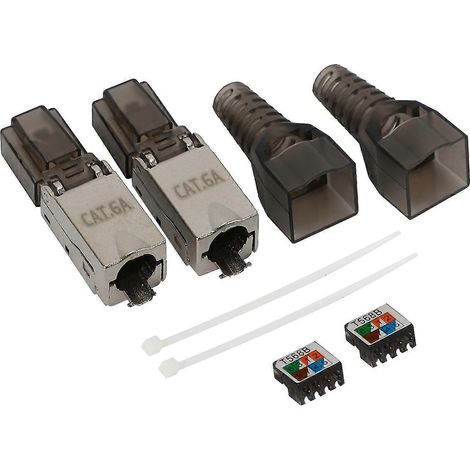 Connecteur Cat6a Ing Rj45, Module métallique, connecteur sans outil, câble d'ordinateur, 2 pièces (1/5)