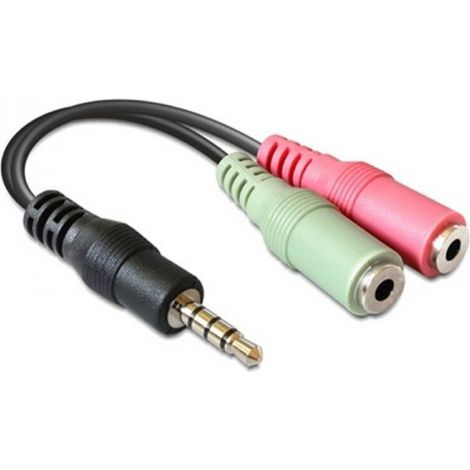 DeLOCK Adaptateur Audio 3,5mm 4pin - 2x 3,5mm stereo pièce (65344) (1/3)