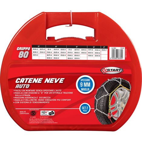 Set due pezzi catene da neve spessore 9mm gruppo 80 (1/5)