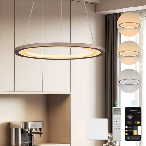 Mai & Mai Lustre Suspension Plafonnier LED Triple Commande Câble Réglable Lampe de Nuit pour Salle à Manger Salon Chambre Café 425×425 MM 20W Luvina01