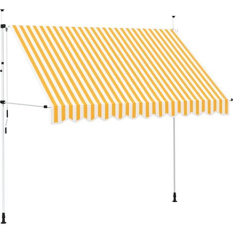 Manual Retractable Awning 300 cm Orange and White Stripes vidaXL