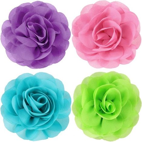 Set di 4 pezzi di fiocchi e collari per cani, set colorato con decorazione floreale per i fiocchi per cani, per cuccioli e gatti (viola + (1/5)