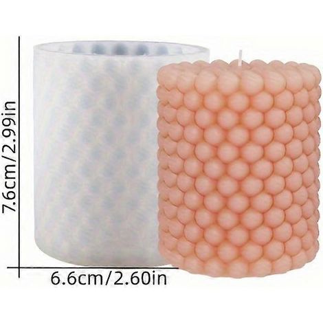 Moule à bougies 3D à bulles, moule en forme de boule, moule à bougies cylindriques à perles