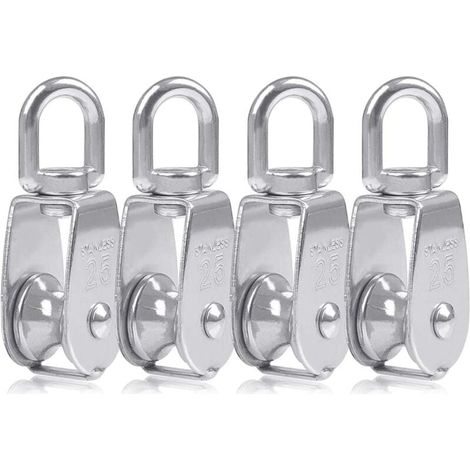 ZVD-4 Pcs Blocs Monobloc en Acier Inoxydable 304, Grue pour Poulie M25, Charge Pivotante de 150 kg (1/4)