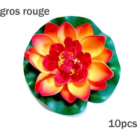 Künstliche Schwimmblüten in Form von Seerosen, realistische Dekoration, 10 Stück, 10 cm große Lotusblumen für Gartenteich, Schwimmbad, Aquarium, Terrasse, Hochzeit (orange) (1/4)