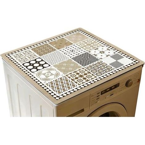 Housse Machine A Laver, Dessus de Machine à Laver, 60 X 60 Cm Housse de Machine A Laver, à Utiliser sur Les Machines à Laver pour Bloquer La Poussière et Réduire Les Rayures, Marron (1/5)