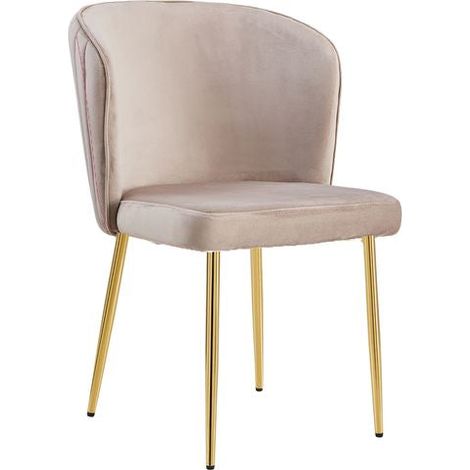 Lot de 4 chaises moderne DIANA gold velours moka (1/4)