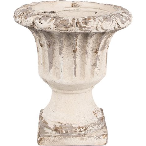 Cache-pot Design Baroque en Magnésium MGO pour Plantes Intérieur Beige Ø 18 x 20 cm - PANGIVO