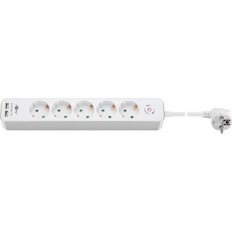 goobay Goobay 41265 - 1,5 m - 5 sortie(s) CA - Intérieur - Type F - Type F - Blanc (41265)