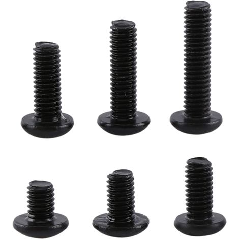 300 viti a testa cilindrica con esagono incassato in acciaio legato M3 e dadi esagonali in acciaio legato M3, assortimento di viti e dadi M3 x 4/5/6/8/10/12 mm, colore nero (1/5)