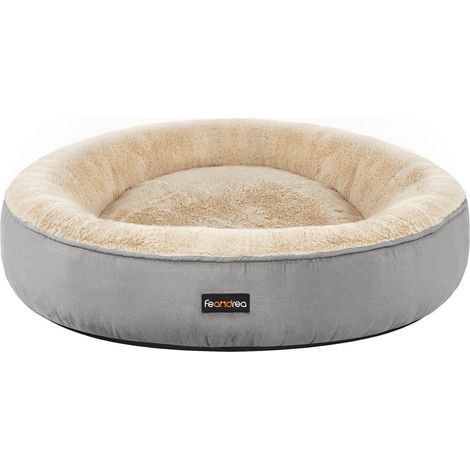Panier pour chien rond lit chat donuts diamètre 70 cm gris clair (1/5)