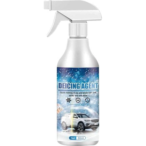 Dégivreur en Spray pour Pare-Brise, Liquide de dégivrage Puissant de 60 ML, Nettoyage de Pare-Brise pour rétroviseur, Trous de, phares, Verre, antigel (1/5)