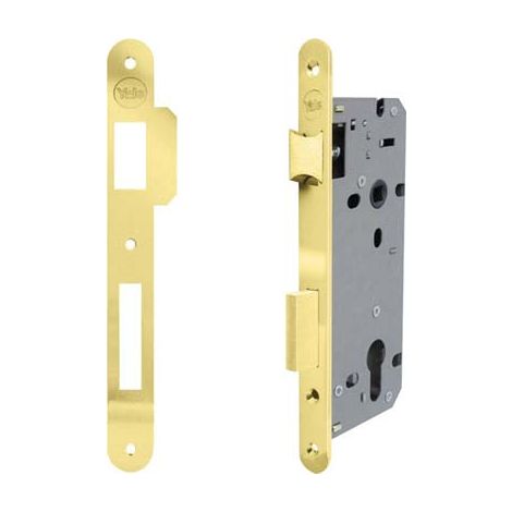 SERRATURA LEGNO INFILARE 52X YALE B.T OTTONATO F.MM 22 F.SAGOM M2+SCR+Q8 E.MM 60