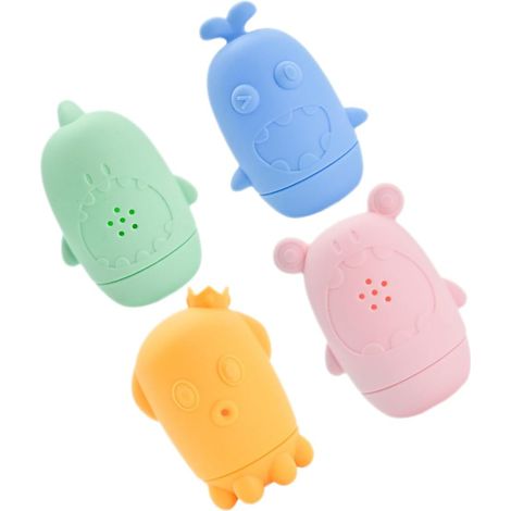Giocattoli in silicone per bambini e bambine, divertenti e stimolanti per l'immaginazione e la creatività. Sicuri per il bagno. (1/3)