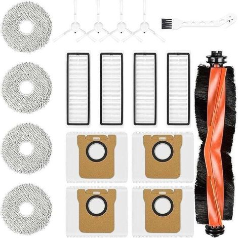 Pack de de 18 accessoires pour robot aspirateur Xiaomi Robot Vacuum X20+/X20 Plus u2013 1 brosse principale, XU, 4 sacs à poussière, 4 bro - KZQ (1/4)