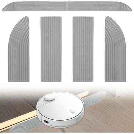 Rampe de Seuil, Rampe de Seuil de Porte pour Aspirateur Robot en TPE pour Seuils de 1,4 à 2,3 cm, Barre de Seuil pour Aspirateurs Robots Fauteuils Roulants(68 x 5,3 x 1,6 cm) (1/5)