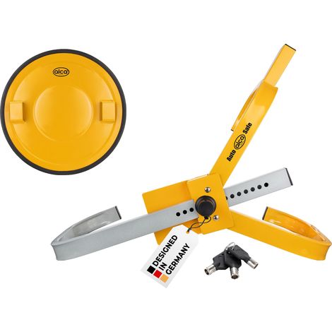 alca® Radkralle XL Tresor mit PowerCover Plus I Diebstahlschutz-Set für Reifen 16–19 Zoll I Wegfahrsperre mit Sicherheitslevel 4 I Auto Parkkralle mit Schutzabdeckung für SUV Van Wohnwagen