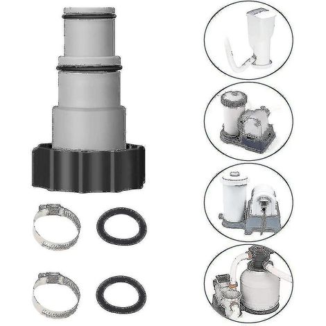 Kit de raccordement pour piscine (2 pièces) : adaptateur de tuyau fileté de rechange pour pompe Intex Fit Aru (1/4)