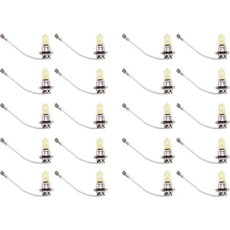 20 ampoules halogènes pour voiture, feux antibrouillard, DC 12V H3 100W, ampoules jaunes()