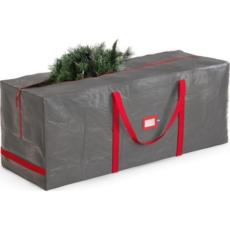 Grand sac de rangement pour sapin Noël artificiel convient aux sapins imperméable 2,74 m Plastique Gris (1/4)