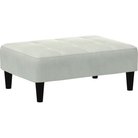 Repose-pied gris clair 77x55x31 cm velours