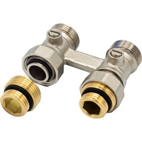 Belrad Hahnblock Durchgang Gerade 3/4" AG x 1/2" Eurokonus Heizkörper Anschluss Hahnblock Durchgang Gerade 3/4" AG x 1/2" Eurokonus Heizkörper Anschluss (1/4)