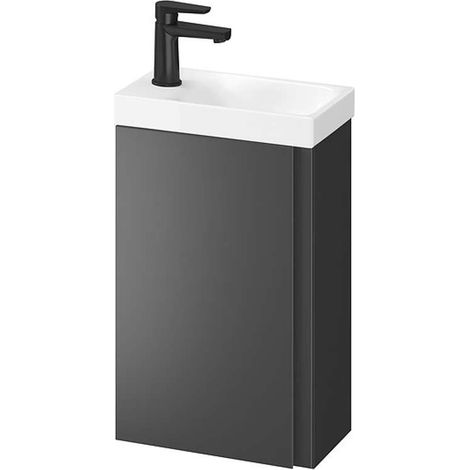 Cersanit Moduo - Armario con lavabo, 59x39x22 cm, 1 puerta, bisagras izq./dcha, antracita S801-467-DSM