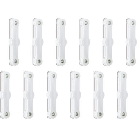 12-teiliges magnetisches Fliegengitter-Befestigungsset, Fliegengitterclips ohne Bohren, selbstklebende Schlaufe für Balkontür- und Dachfenster-Moskitonetze - ohne Magnete (1/5)