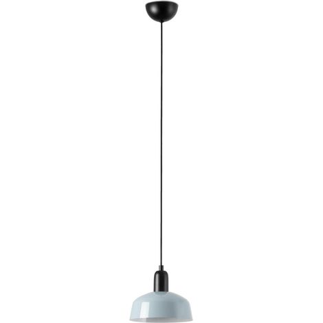 Faro Tatawin Petit plafonnier suspendu en forme de dôme noir, bleu gris brillant, 1 culot E27