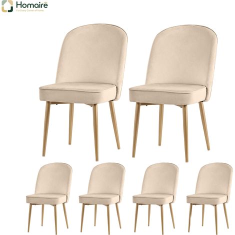 Beige Esszimmerstuhl 45.5 x 62 x 87.5 cm MDF HOMAIRE (1/5)