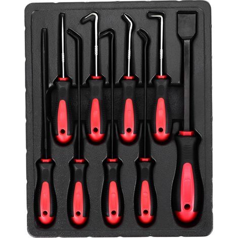 9 Pièces/ensemble de Kit de Crochet de Précision de Réparation Automatique en Acier Inoxydable Joint Torique Crochet Joint Extracteur Outil de Suppression (1/5)