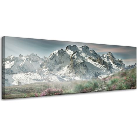 Lienzo impreso Naturaleza Montaña Brezal 120x40