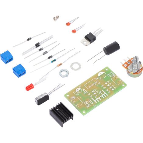 Kit alimentation régulée réglable 1.25-30V 1A protection sortie fusible auto AC DC non polaire 2200UF ABS 60x33mm (1/5)
