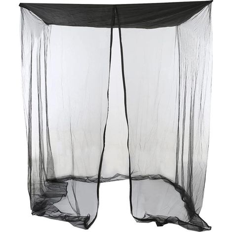 Moustiquaire pour balancelle d'extérieur avec fermeture éclair, moustiquaire en maille pour patio, noire