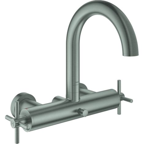 GROHE Miscelatore a 2 maniglie per vasca Atrio 25268 montaggio a parete maniglia a croce supersteel, 25268DC0
