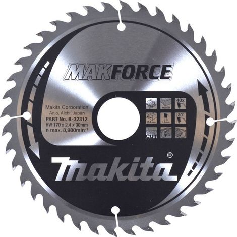 Makita Kreissägeblatt MAKFORCE 170/30 mm, 40 Zähne, 1,5 mm, Holz (1/2)